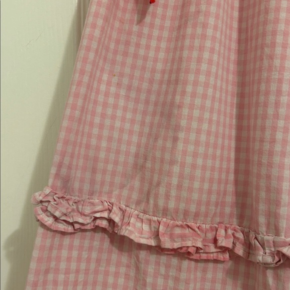 Damson Madder x Free People Pink Gingham Olivia Ruffle Midi Skirt Size 14, US 10 - Picture 11 of 16
